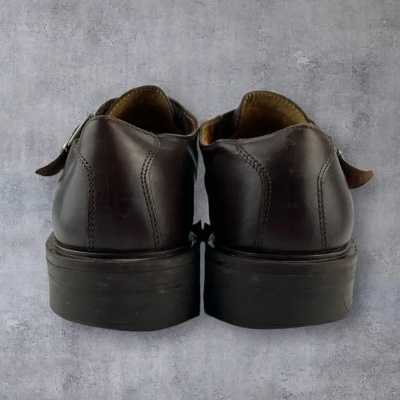 GH Bass & Co Brown Leather Monk Strap Oxford Shoes Sz: 11M - Picture 3 of 10